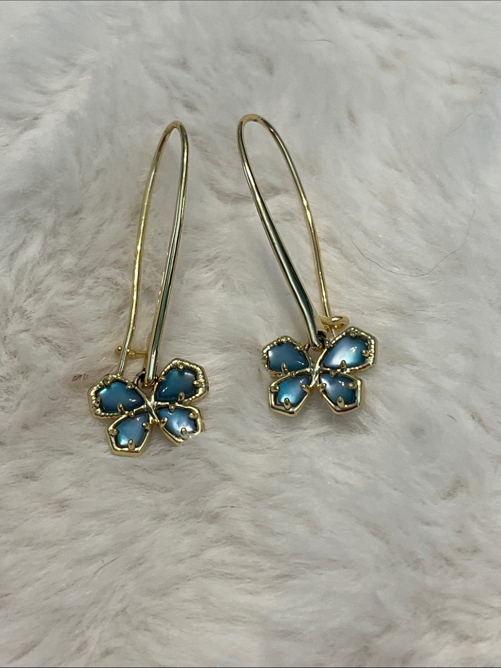 Kendra Scott Beautiful Mae Wire Drop Butterfly Earrings in Blue